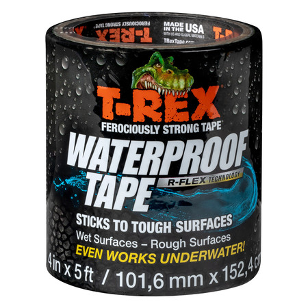 T-Rex Waterproof Tape, 3in Core, 4in x 5 ft, Black 285987